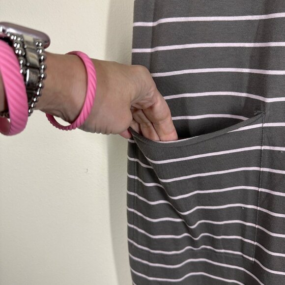 Pact Organic Cotton All Ease Lounge Jumpsuit Stripe Womens Size M Minimalist - Picture 4 of 7